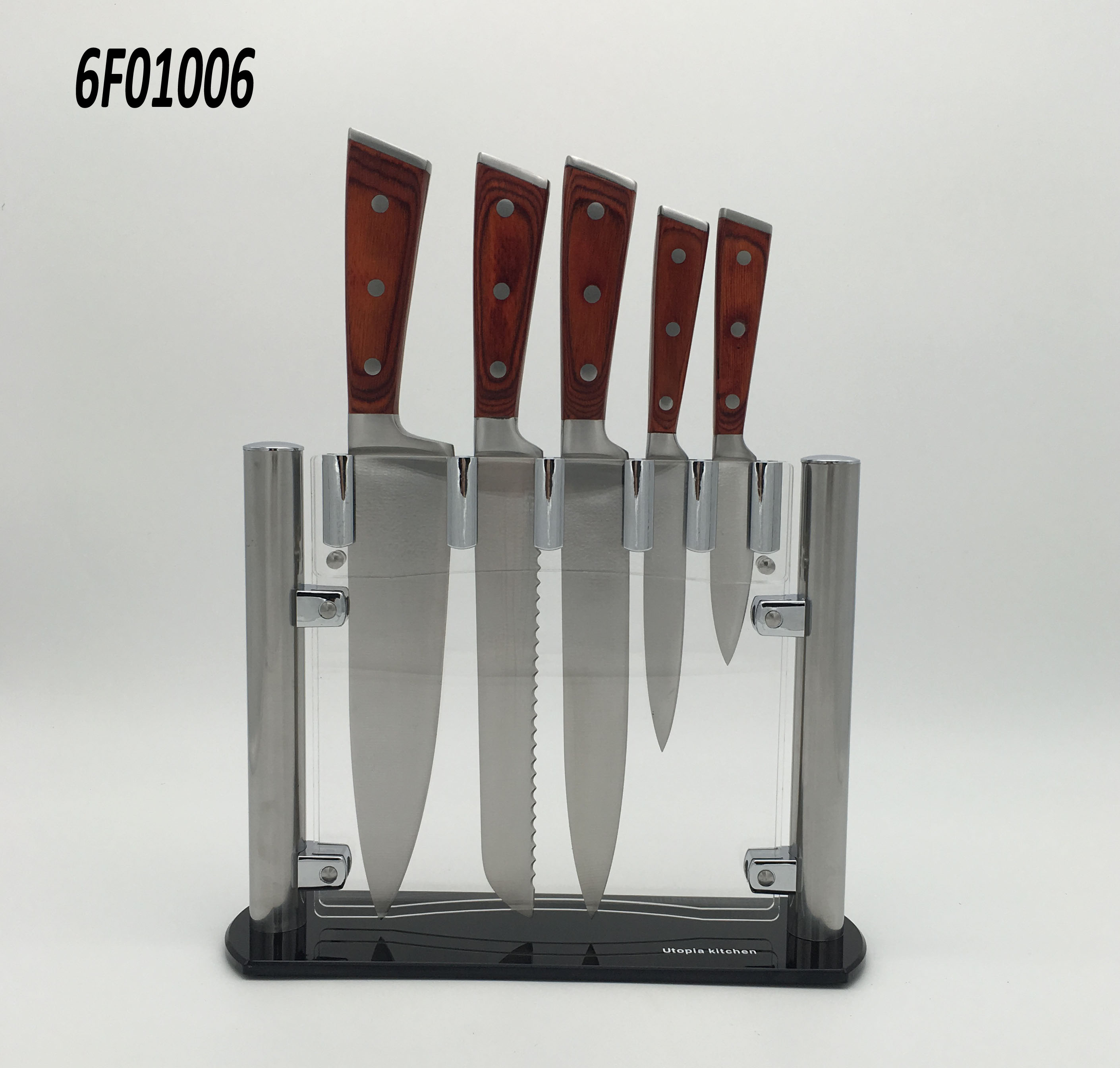 6 pc knife block set